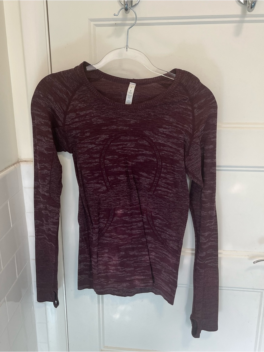 lululemon athletica inspired Marled Plum Long Sleeve Performance Top